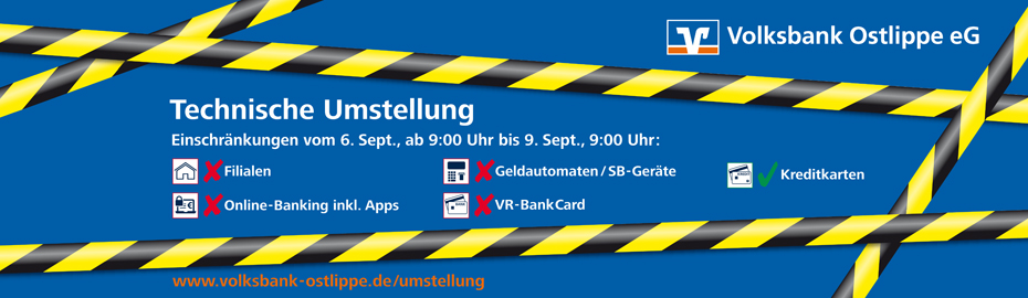 Technische Umstellung Volksbank Ostlippe Eg